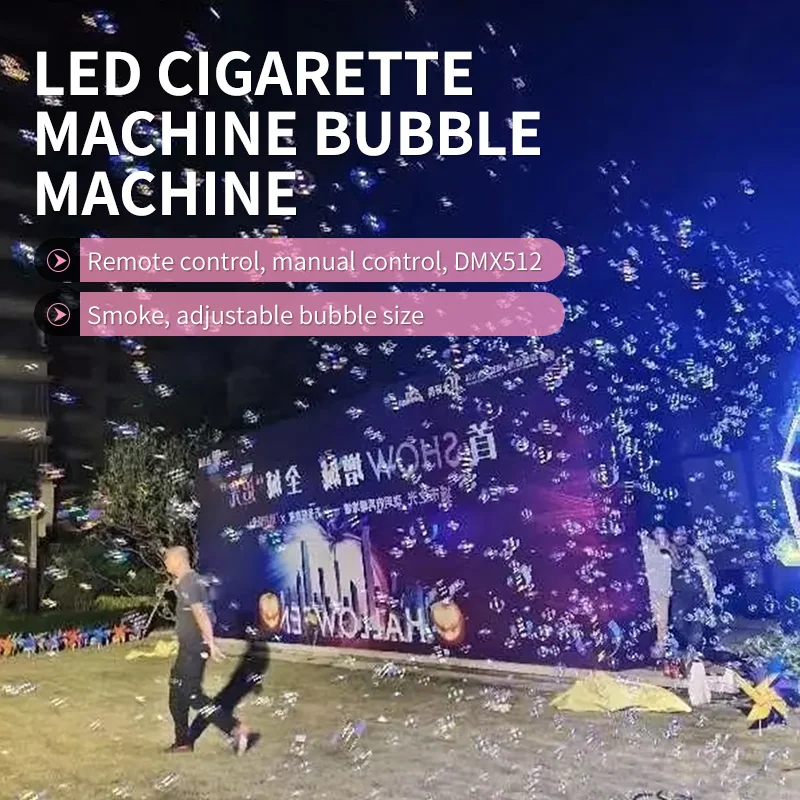 

Туманная пузырьковая машина Светодиодная машина для тумана Светодиодная машина для туманных пузырей DMX512 Сценическая машина для тумана с пузырьками для вечеринок Свадебный клуб