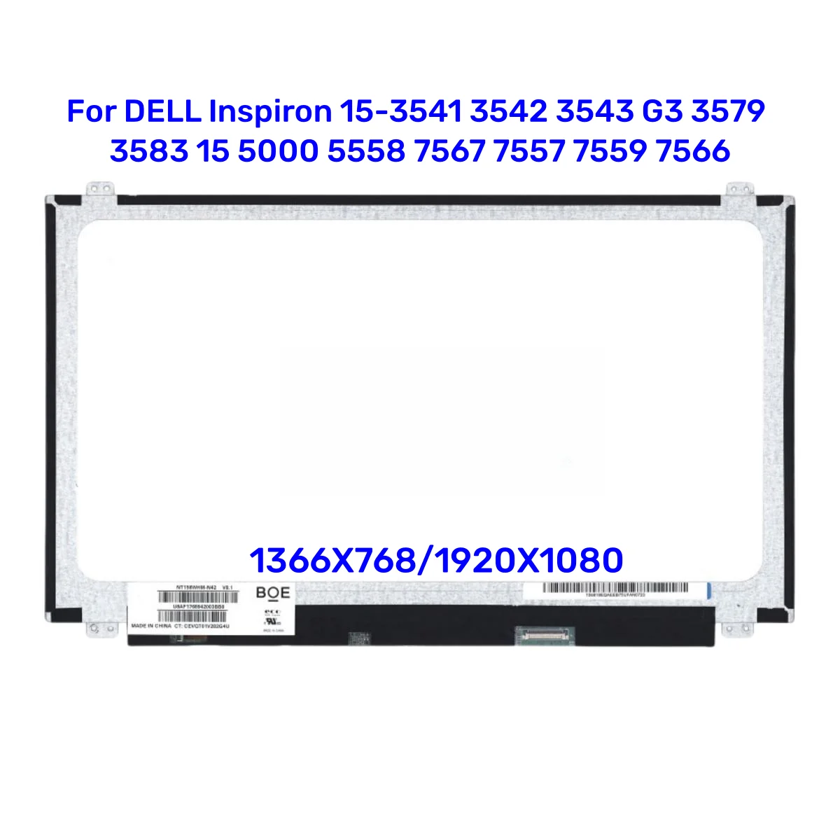 

15.6 Inch For DELL Inspiron 15-3541 3542 3543 G3 3579 3583 15 5000 5558 7567 7557 7559 7566 Laptop LCD SCREEN Display Matrix