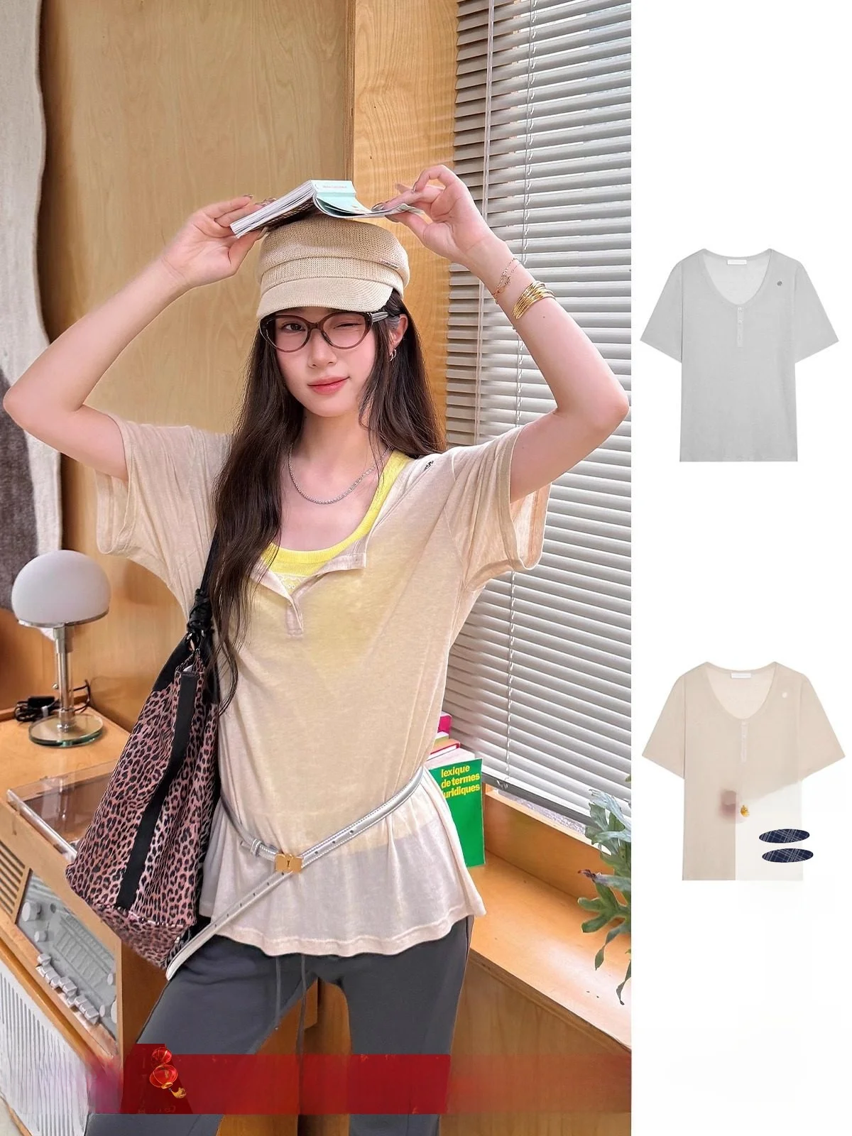 

Футболка 5UHOOWU DEARSOCUTE из шерсти U-Ne, круглый вырез, свободный крой, цветная, для повседневной носки, купить в магазине Hand Store