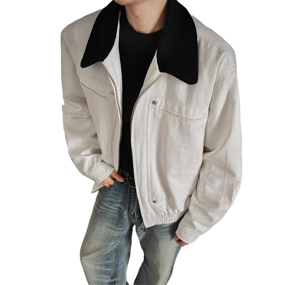Men's Loose Lapel Pilot Jacket Outerwear For American Retro Workwear Long Sleeve Cardigan Suitable for Everyday and Casual Wear
