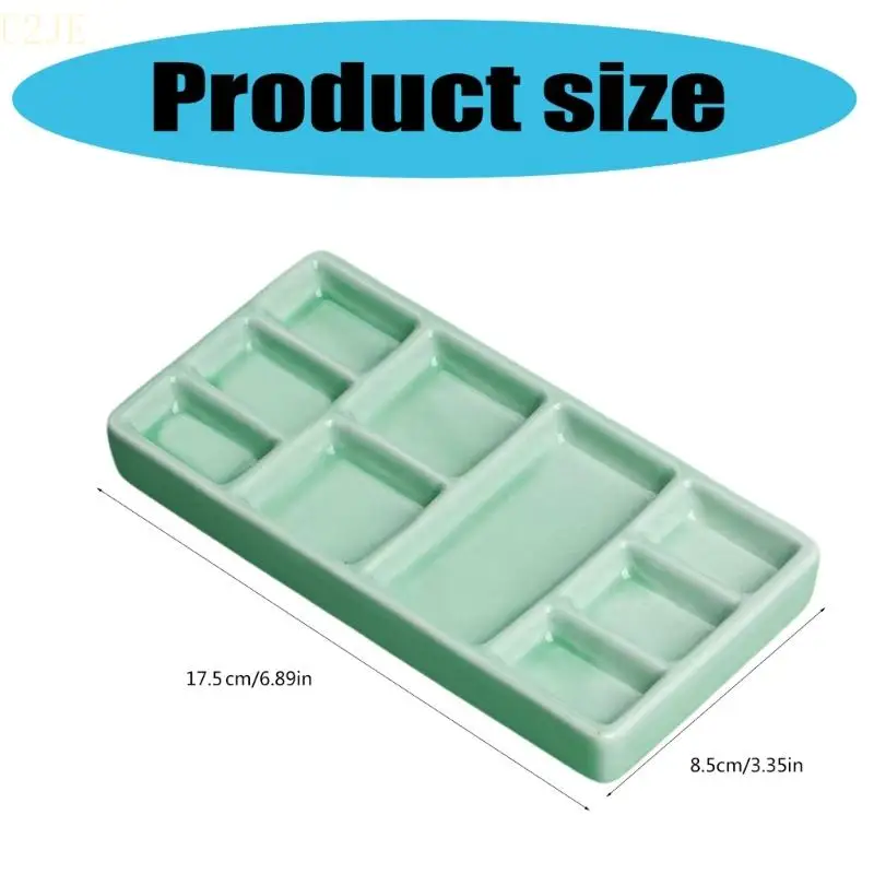 U2JE 9 Wells Paint Paint Paint Paint Mixing Compartments Ceramic Palette Artist Artist Paint Tray для акварельной картины маслом