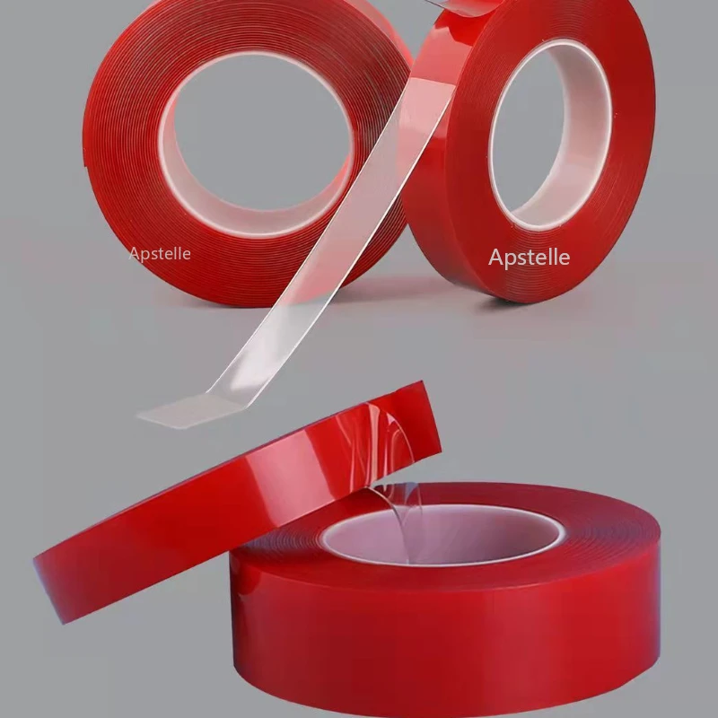 Glass Wall Fixed High-temperature Resistant Waterproof Transparent Red Film Tape for Vehicles Acrylic Double-sided Tape