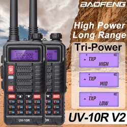 1/2PCS Baofeng UV 10R Professional Walkie Talkies Portable Dual Band 2 way CB Ham Radio Transceiver VHF UHF for Outdoor Hunting