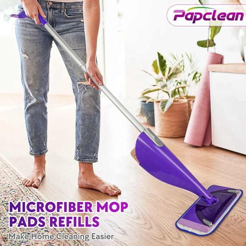 Reusable Mop Pads Compatible For Swiffer Wet Jet Mop- 6Pack Refill Washable Microfiber Mop Pads