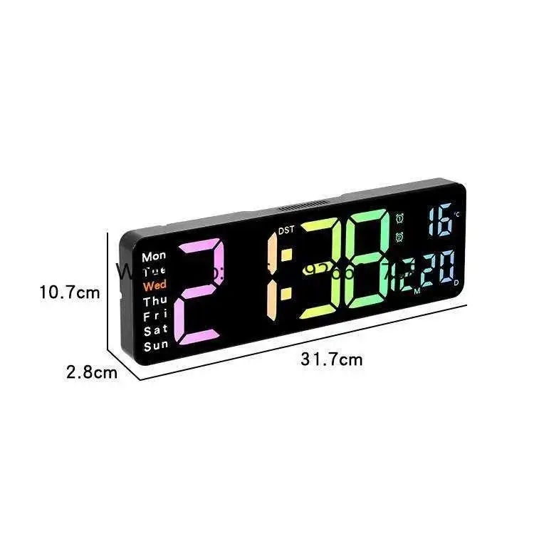 

Home Decor LED Digital Display Electronic Wall Clock Desk Countdown Temperature Table Alarm Clock With Remote Control