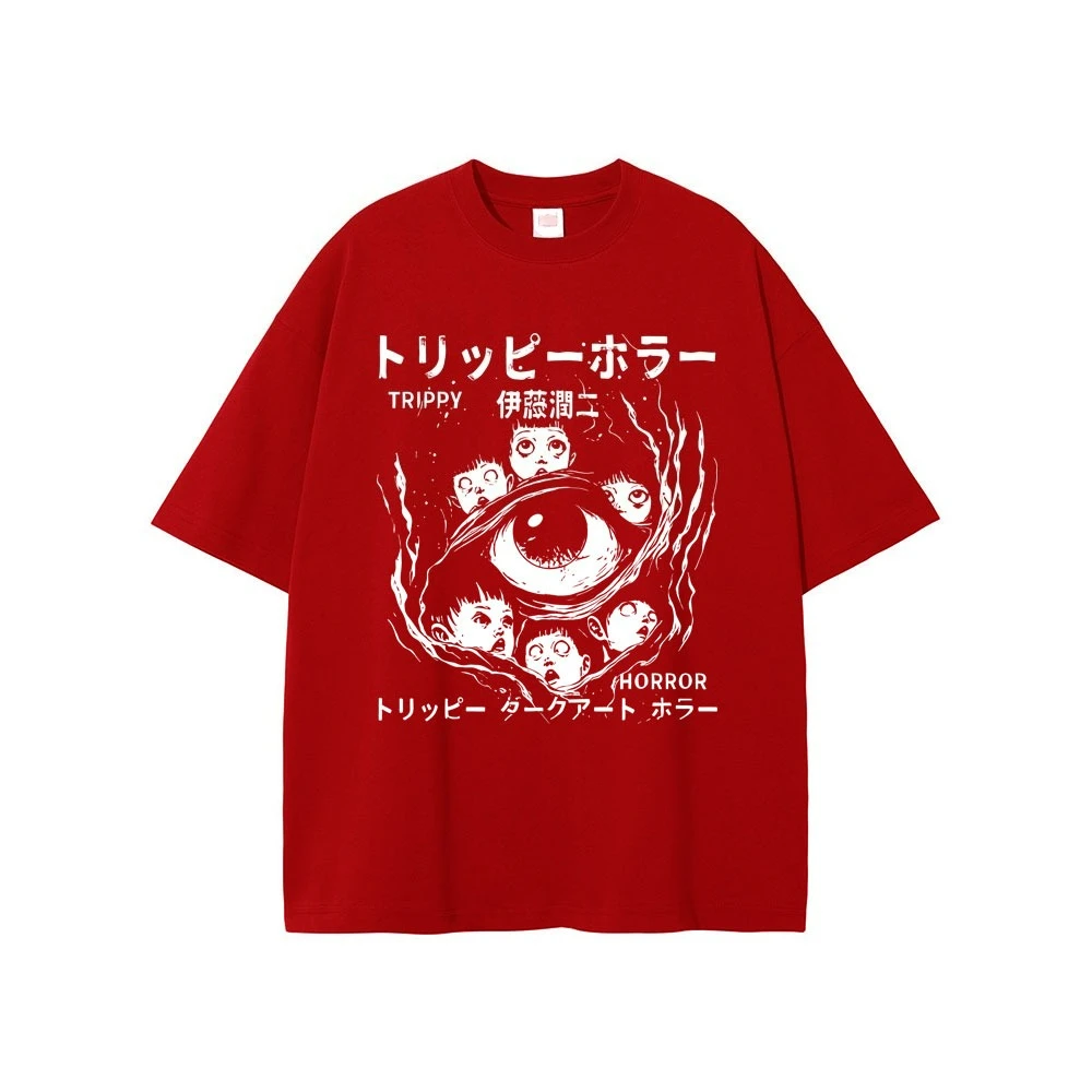 

Anime Junji Ito Graphic T Shirt Men Women Humor Terror Short Sleeve T-shirts Unisex Casual Pure Cotton T-shirt Y2k Streetwear