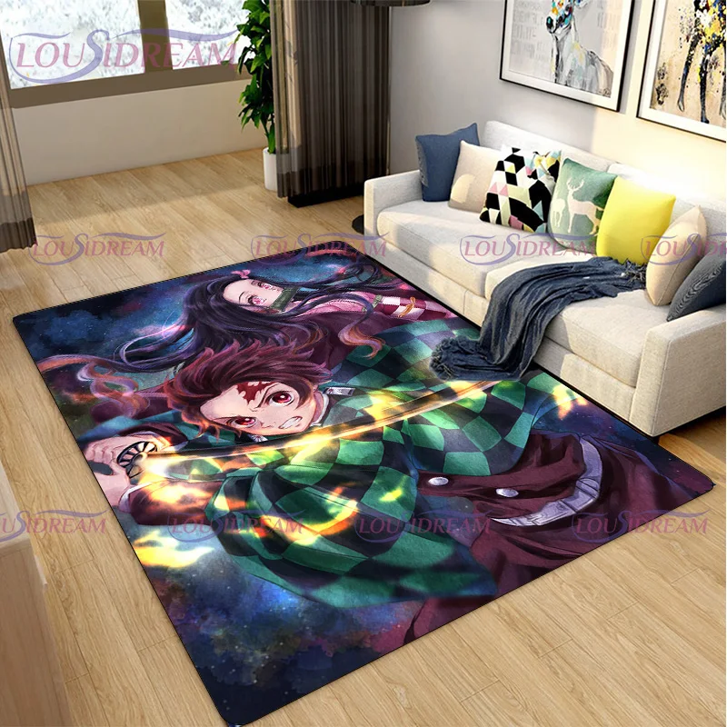 

Home Demon Slayer Anime Printed Decor Carpet Living Room Bedroom Large Area Carpet Kids Room Playroom Cute Floor Mat