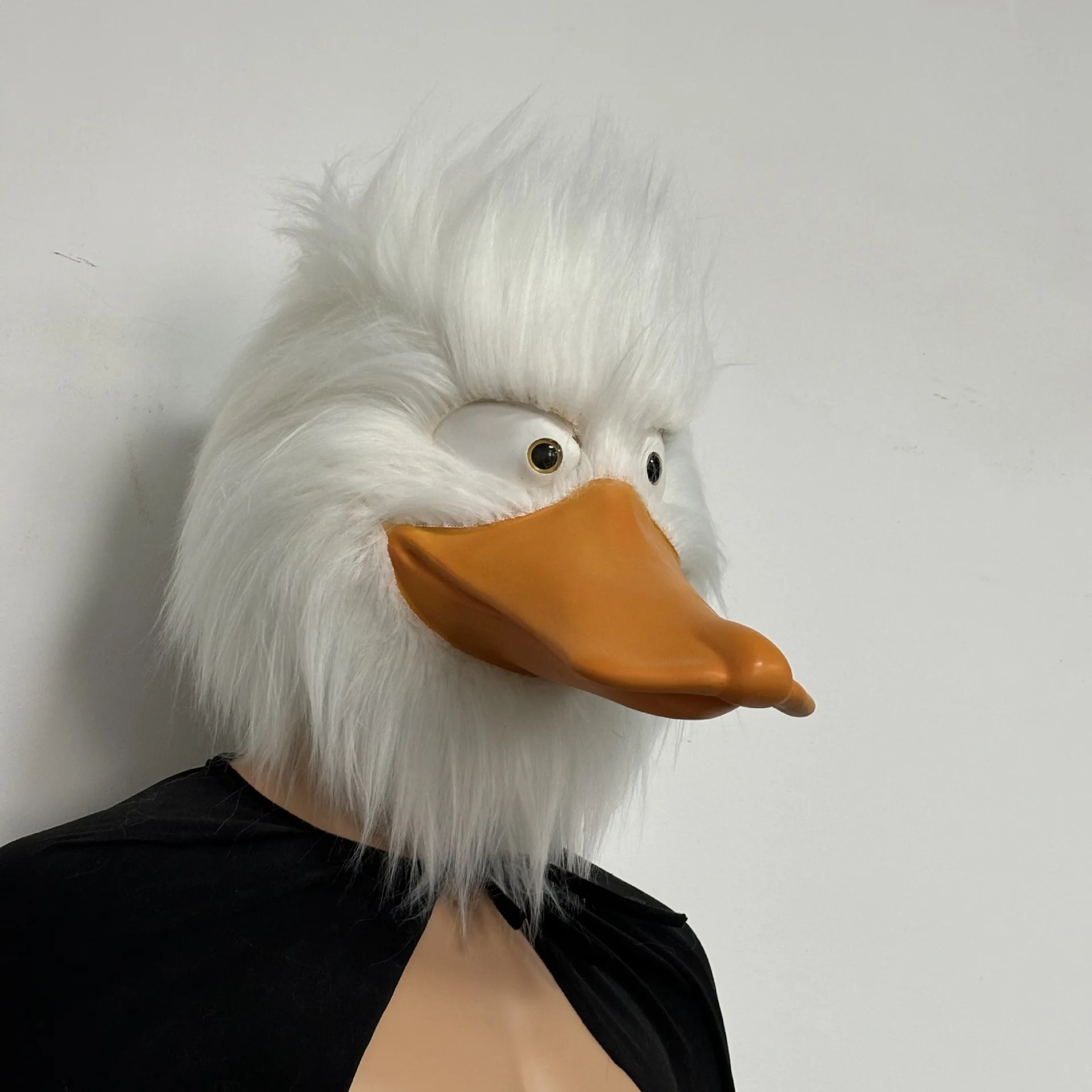 Plüsch-Enten-Vollkopfmaske Latex-Entenschnabel Tiermaske Erwachsenen-Halloween-Cosplay Maskerade Karneval Kostüm-Party-Requisite – Detail 3
