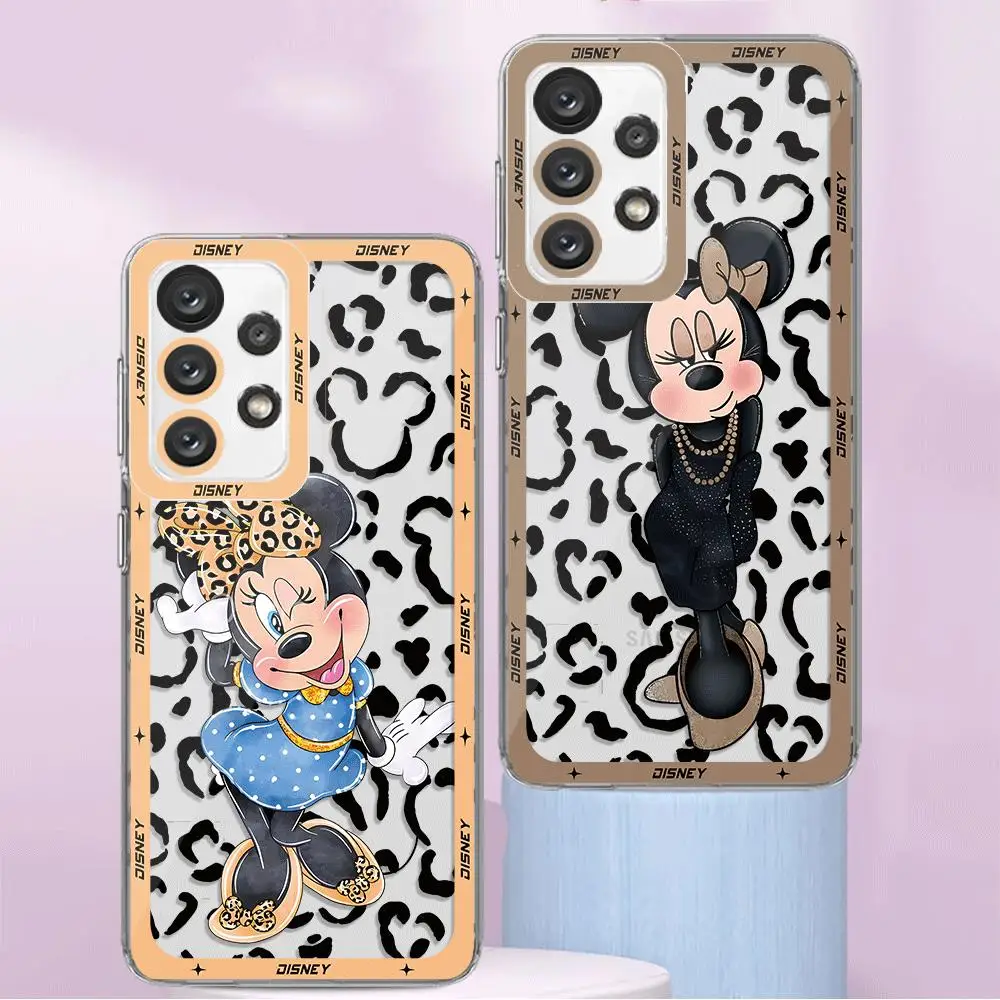 Case for Samsung Galaxy A13 A12 A32 A52s A72 5G A21s A73 A52 A42 A23 A53 A22 A33 Cover Disney Minnie Mouse Leopard