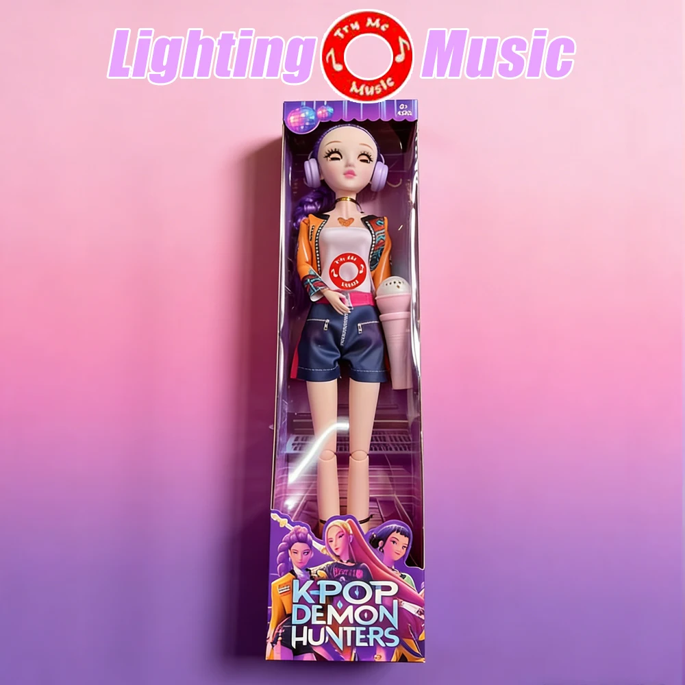 جديد مع أضواء/موسيقى KPOP شيطان الصيادين شخصية دمية لعبة رومي ميرا زوي الديكور فتاة الاطفال هدايا عيد الميلاد مفاجأة