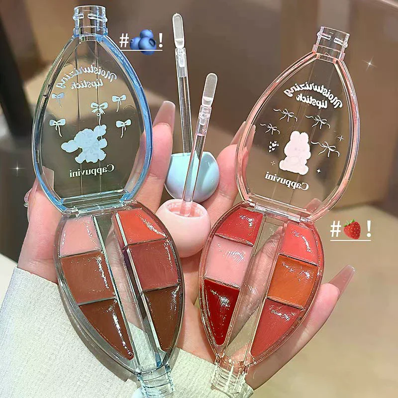 Cappuvini Zes kleuren waterlicht lipgloss Hydraterend Gemakkelijk te kleuren Lipglazuur Make-up Lippenstift Blijvend make-upeffect