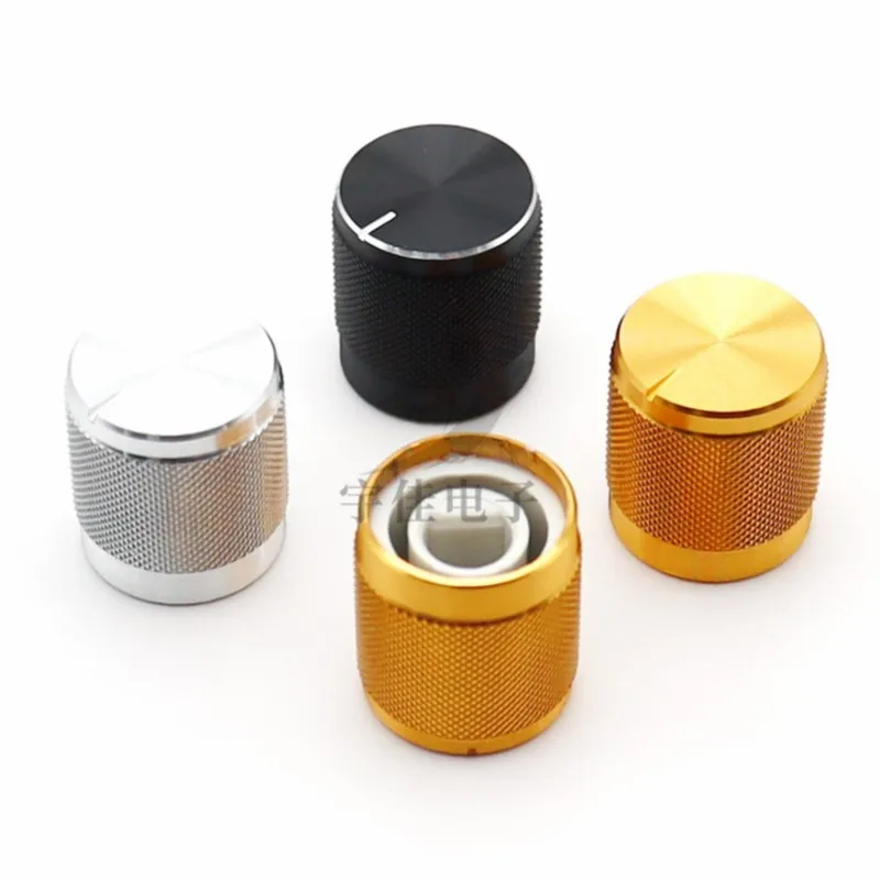 2PCS 15×17MM Aluminum Alloy Mesh Pattern Half Shaft Potentiometer Knob Cap Power Amplifier Knob cap Electrical Electronic Switch