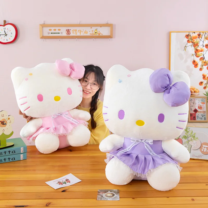 لعبة كاواي سانريو القطيفة المحشوة دمية هالو كيتي اللطيفة في فستان الأميرة هدية عيد ميلاد للأطفال للفتيات والأزواج