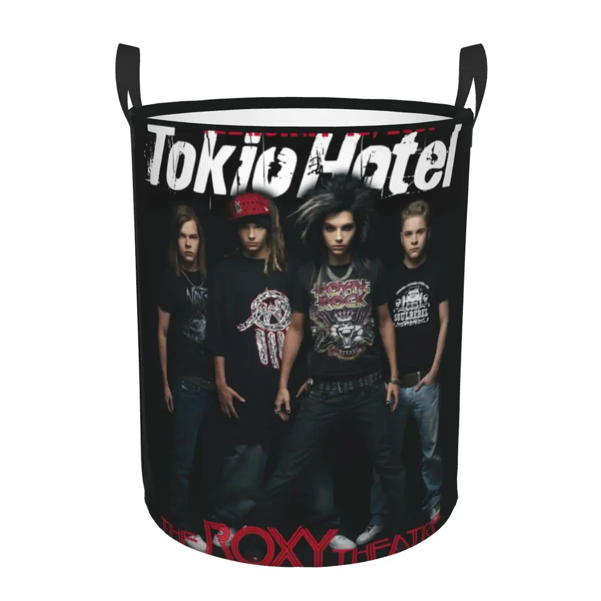 

Custom Tokio Hotel Rock Band Bill Kaulitz Laundry Basket Collapsible Clothes Hamper for Baby Kids Toys Storage Bag