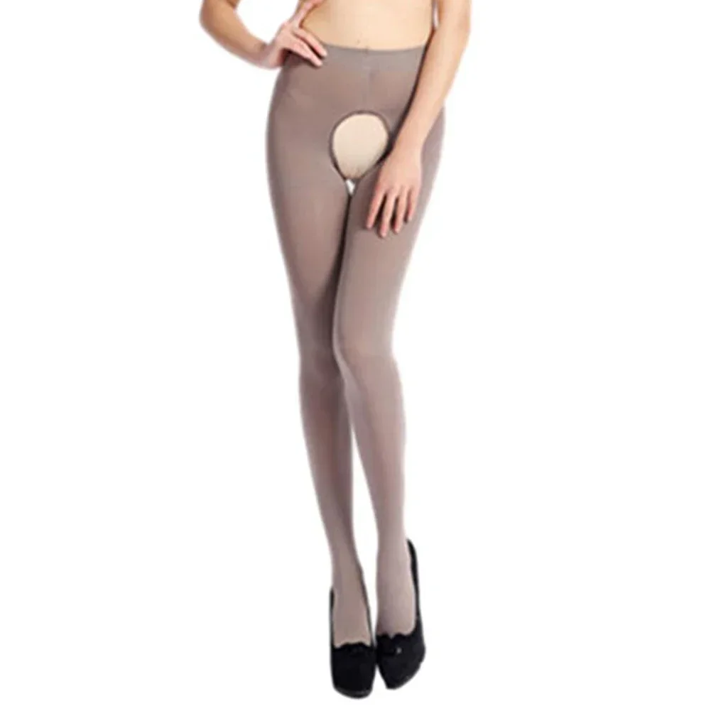 Sumodx Frauen 120d Samt Schritt lose sexy Strumpfhose offener Schritt Strumpfhosen elastische und bequeme alltägliche Dessous