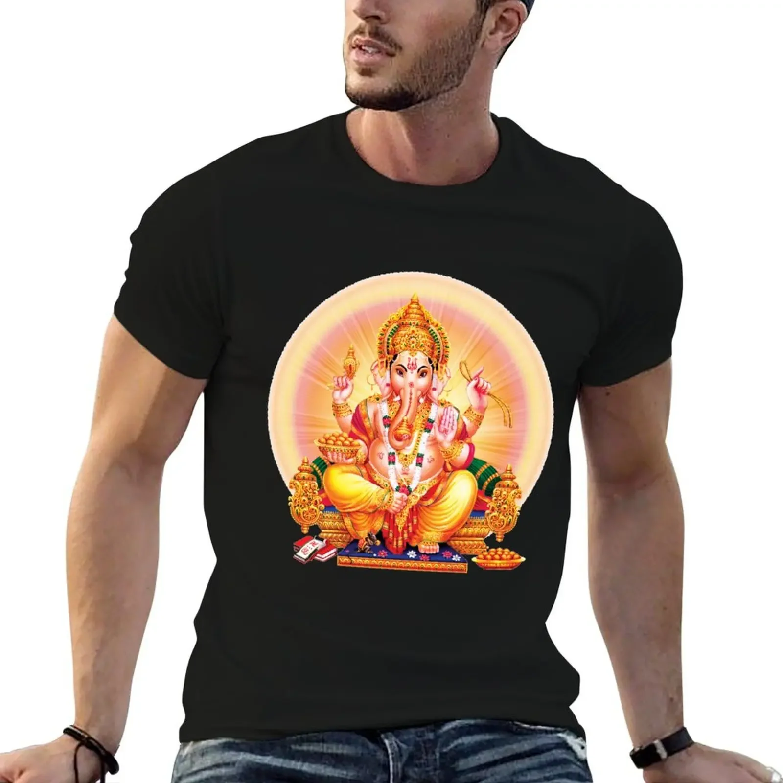 Ganesha T-Shirt graphic t shirt vintage anime clothes boys animal print clothing for men