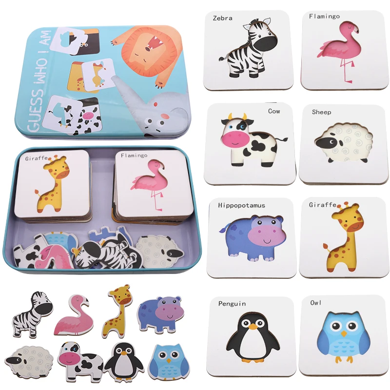 NEW Wooden Toys Pattern Montessori Early Education Sorting Games Animal Dinosaur Puzzle Tangram Toys Gifts for Children