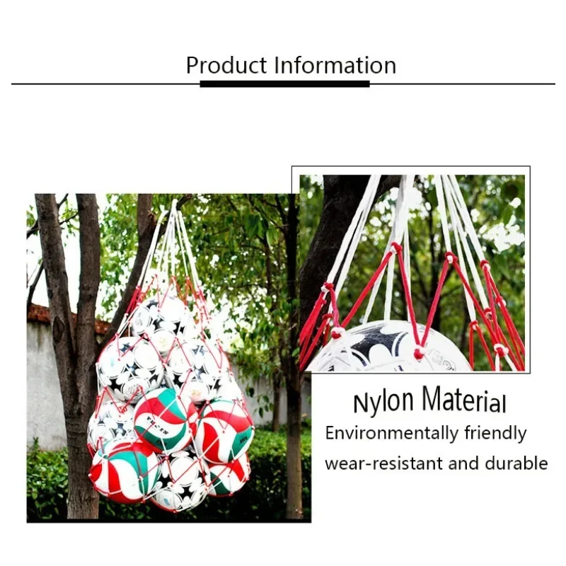 1 قطعة حقيبة حبل سميكة ممتدة كرة السلة كرة القدم صافي سعة كبيرة يمكن أن تحمل 10-15 الكرة جيب سميكة حبل نايلون تخزين الكرة حقيبة #5