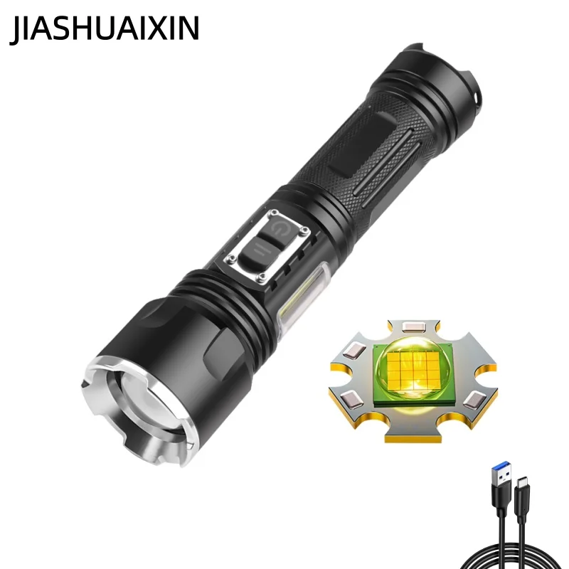 JIASHUAIXIN XHP160 Dual-Schalter Typ-C Aufladung Zoom COB Seitenlicht Niedrige Batterieanzeige Taschenlampe