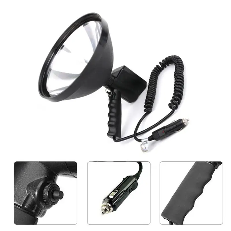 9 inch 35W Car work light Outdoor Handheld Hunting Lamps Searchlight for Camping fishing Motorcycle Waterproof black Night