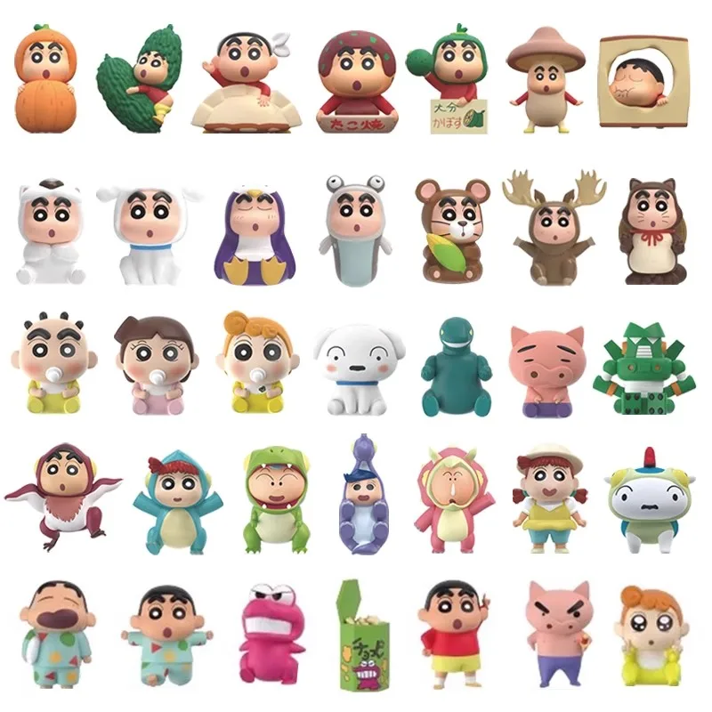 الأصلي جاندوم تلوين شين تشان صندوق أعمى شين تشان أنيمي الشكل الأرز الحبوب دمية شخصية صغيرة لطيف الكرتون نموذج الاطفال اللعب هدية