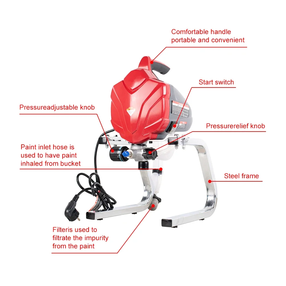 AEROPRO AP8623N 220V เครื่องพ่นสีไฟฟ้าแบบพกพา Airless Sprayer สําหรับผู้ใช้ในบ้าน