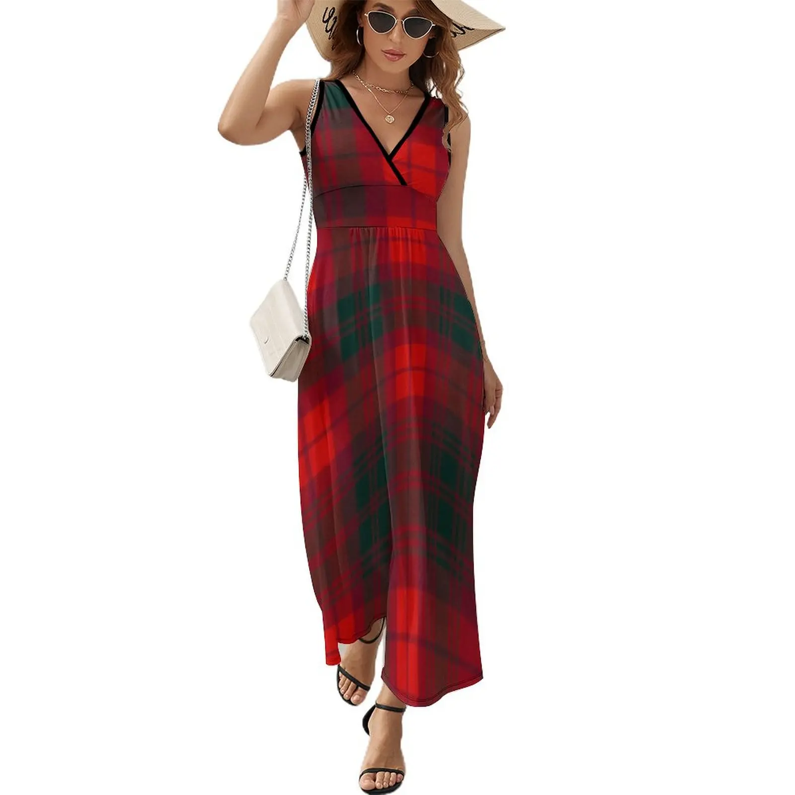 

MACNAB MODERN TARTAN Sleeveless Dress Woman's evening dress woman dress elegant guest wedding Women's summer dresses