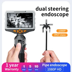 Industrial Borescope, 6.2mm HD 5 Inch IPS 180 Degree Rotation Borescope Video Inspection Camera for Aircraft Machinery Borescope