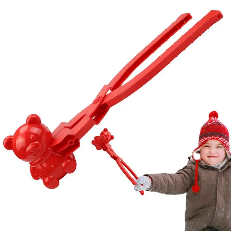 Snow Ball Shaper Molds Bear Shaped Snow Toys For Kids Outdoor With Handle Snow Ball Maker For Kids Snow Ball Clip For Children