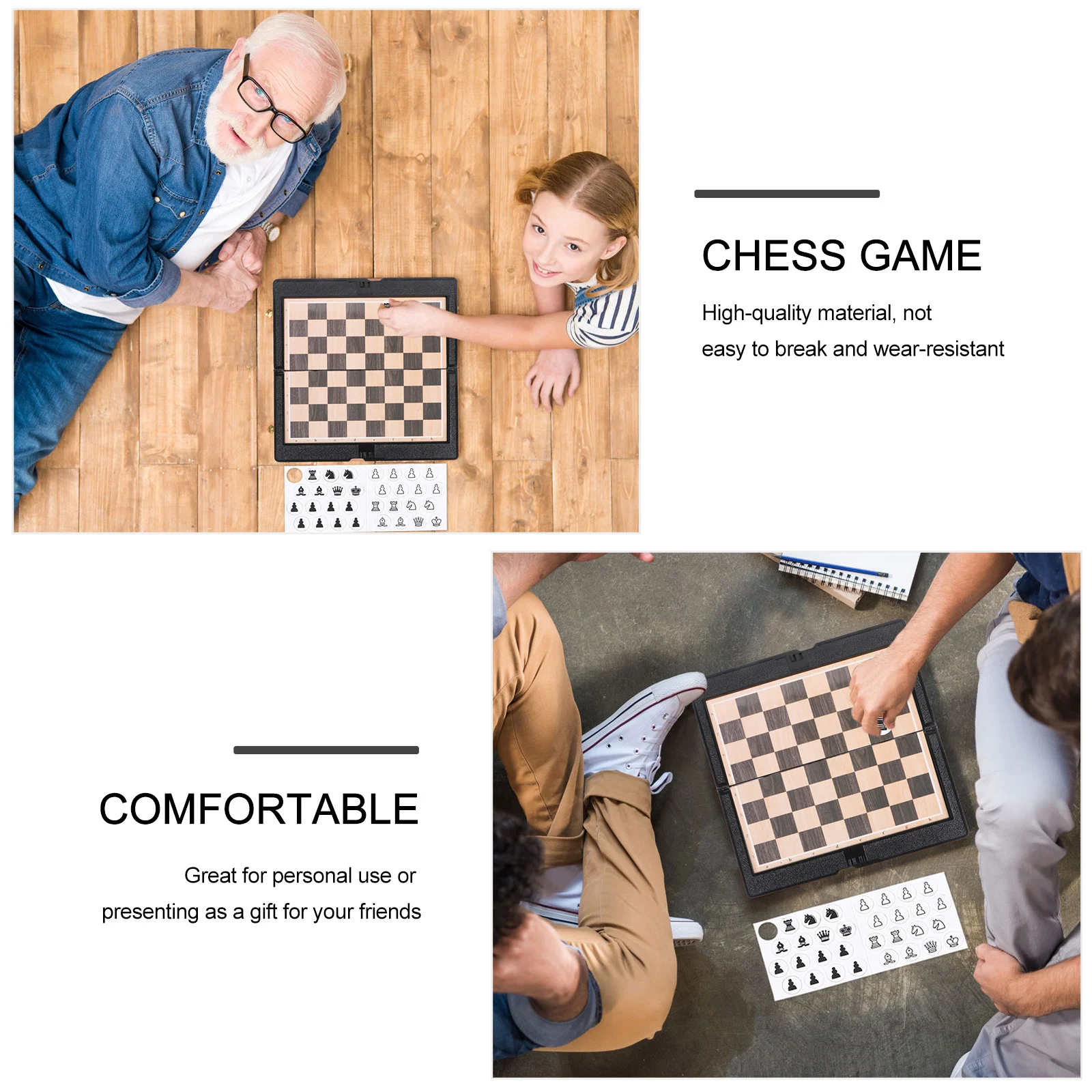 2Set Foldable Magnet Chess Set High-Quality Wear-Resistant Perfect for Trips and Parties Educational Game Chess Game