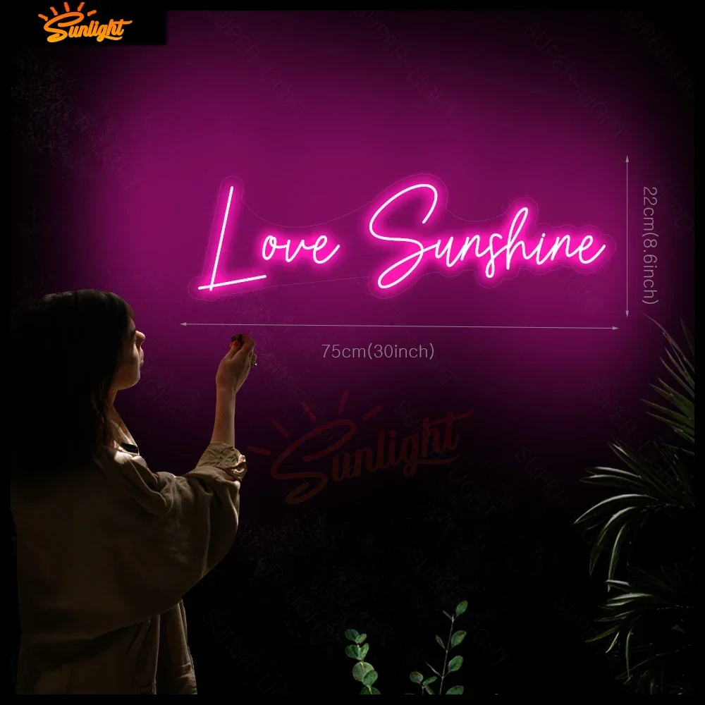 Custom Love Sunshine Led Neon Sign, Sunshine Light Sign Led Light For Home Bedroom Wall Hanging Decoration Birthday Wedding Gift