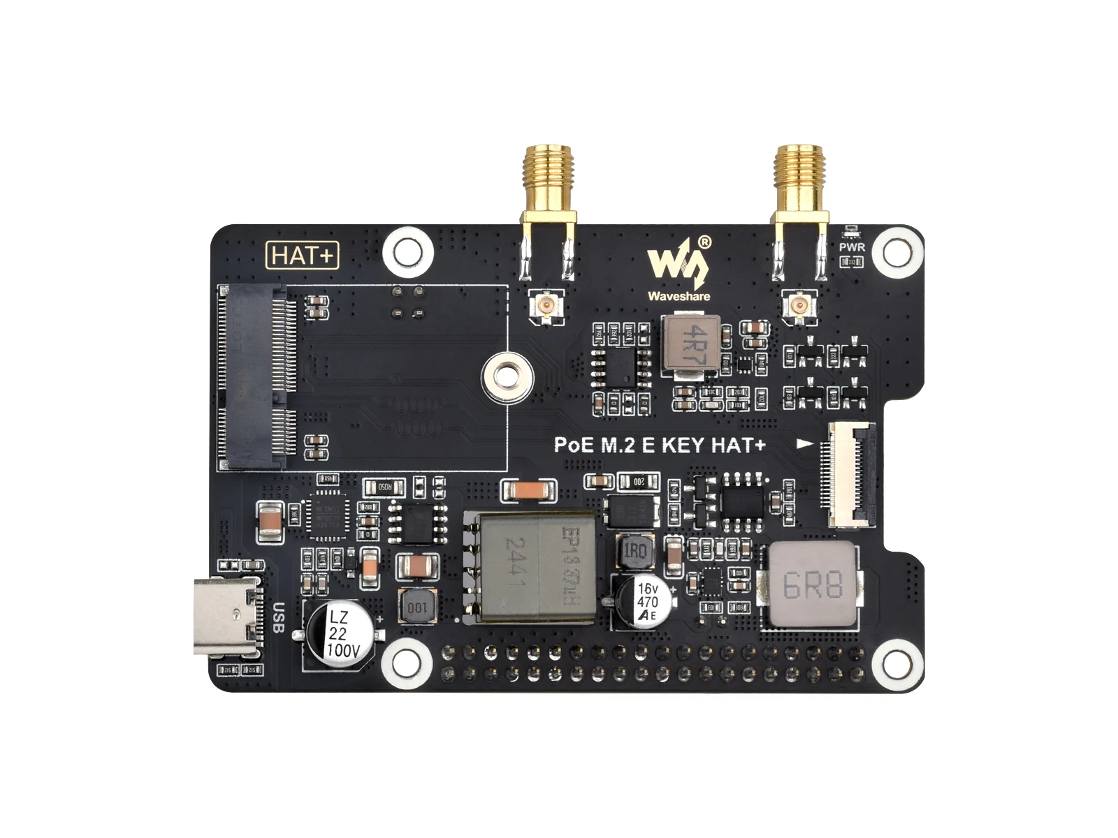 Adattatore PCIe a M.2 E KEY con funzione PoE per Raspberry Pi 5, compatibile con NGFF (chiave M.2 E) NIC wireless, Raspberry Pi 5 PC