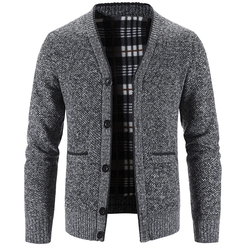 Men's Cardigan Sweater Cable Knit V Neck Buttons Cardigan with 2 Pockets Fall Winter Spring Man Clothes
