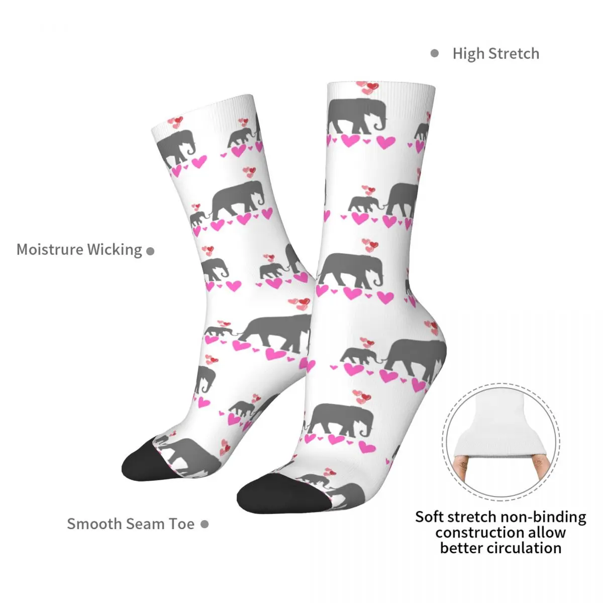 Chaussettes Éléphant Spinal pour Homme et Femme, Bas Absorbant la Sueur, Accessoires sulf, Cadeau d'Anniversaire, Toutes Saisons, Harajuku