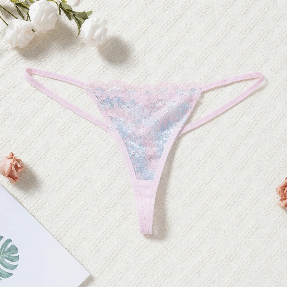 Low Waist Men's Lace Thong Underwear Bulge Pouch Mesh Sheer Panties Lingerie Transparent T-back Briefs Men Lingerie Lover Gift