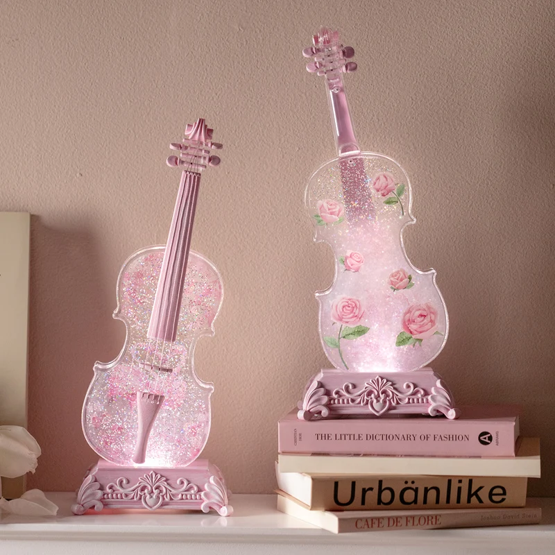 High Appearance Level Violin Ornaments Floating Snow Music Box To Send His Girlfriend Birthday Gift Children Christmas Gift