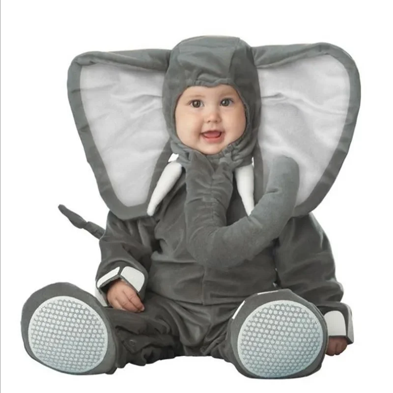 Baby Costumes Baby Onesie Happy Purim Jumpsuit Elephant Monkey Lion Elf Chicken Penguins Leotard Romper Infant Halloween Costume