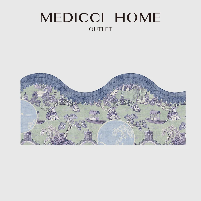 Medicci Home Easten Beautiful Handmade Designer Area Rug Chinoiserie Motif Landscape Luxury Carpet Mat For Living Room Bedroom