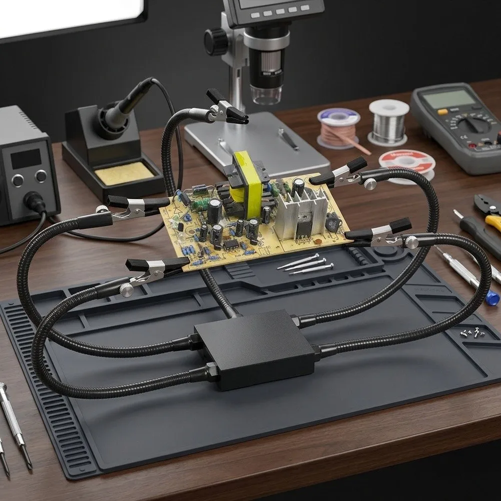 compact-soldering-third-hand-device-with-modular-arm-system-and-stable-base-for-mobile-phone-power-board-and-component-repairs