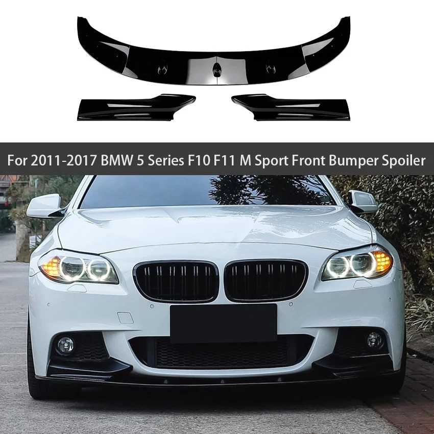 

Для BMW 5 серии 2011-2017 F10 F11 M Sport Gloss Black M Performance Style Передний бампер Сплиттер Губный спойлер Обвесы Мод