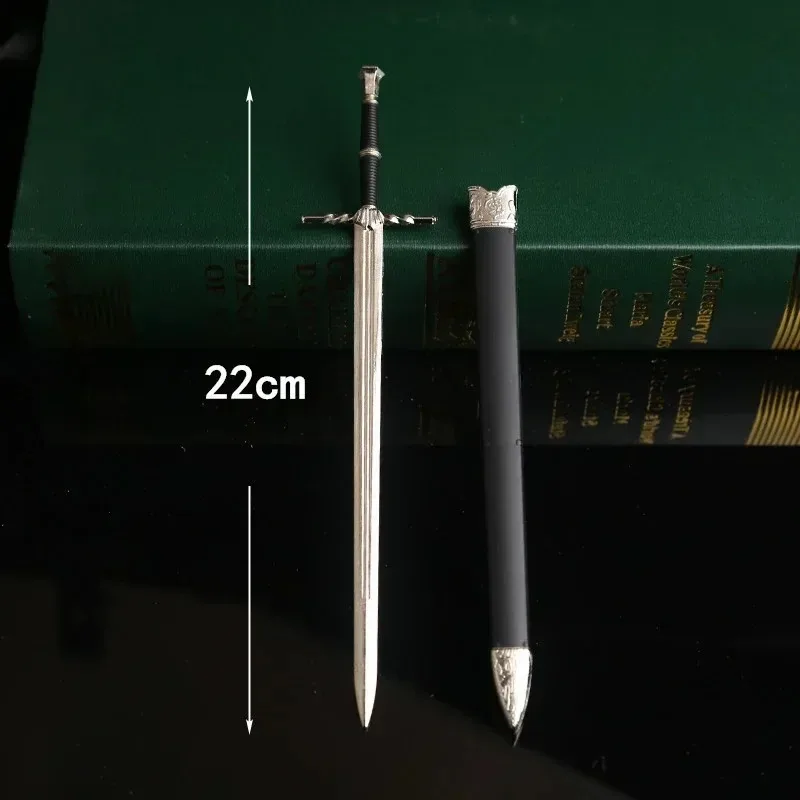 22cm Geralt Weapon Wild Hunt White Wolf Game Peripheral Medieval Knight Steel Sword Weapon Model Collection Festival Gifts Toys