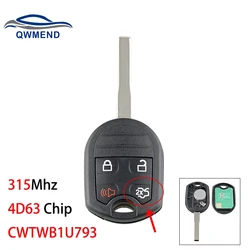 Qwmend-フォードエスケープフィエスタトランジットコネクト,C-max 2014 2015 4d63チップ,315mhz,車用,cwtwb1u793