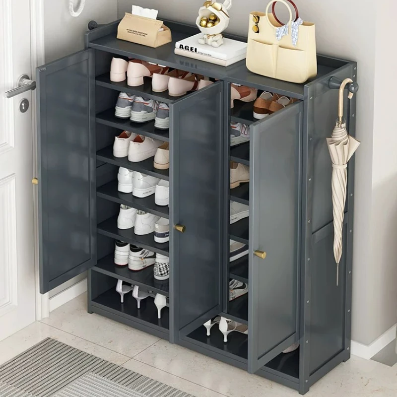 Tall Double Door Shoe Cabinet Large Capacity Dustproof Shoe Storage Cabinet Multi Layer Organizer for Entryway Hallway Furniture