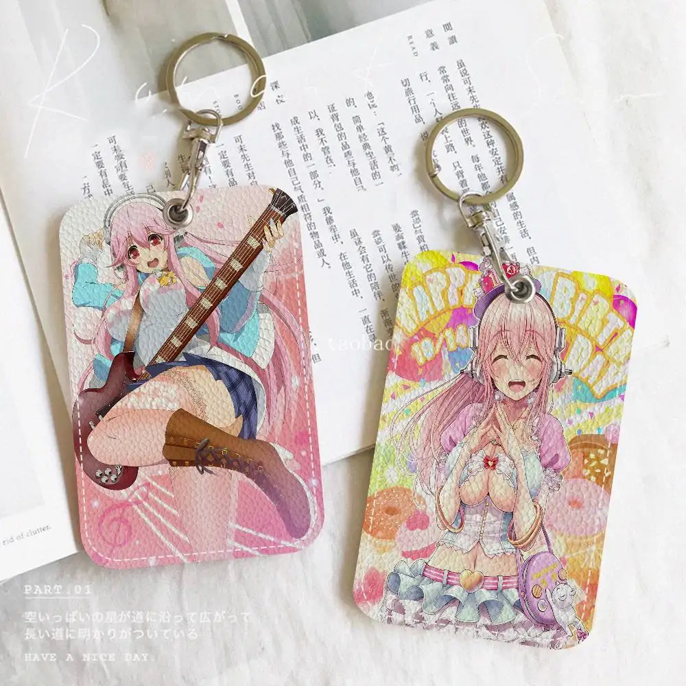 Super Sonico Manga Classic Anime Schlüsselanhänger Kartenhalter Schlüsselanhänger Bank Bus ID Kreditkarten Schlüsselanhänger Ketten