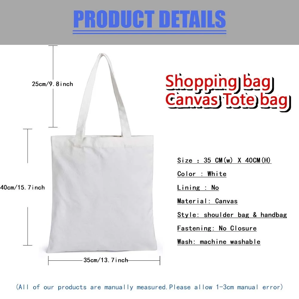 Casual Tote Bags Outdoor Travel Foldable Handbag Canvas Shopping Tote Handbag Minimalist Style