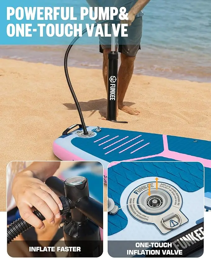 FUNKEE لوح تزلج قابل للنفخ قابل للتخصيص، تصميم جديد، مواد EVA PVC الممتازة للأطفال تتضمن ملحقات إصلاح #5