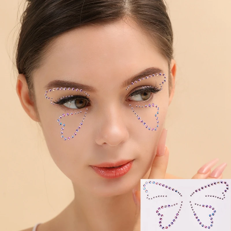 

Glitter Face Jewels Tattoo Sticker Festival Party Makeup Manicure Tools Rhinestones Flash Temporary Tattoo Stickers Fake Diamond