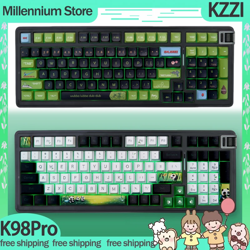 KZZI K98 Pro Mechanical Gamer Keyboard 3Mode 2.4G Bluetooth Wireless Keyboard Keycaps PBT Customized K98Pro Gaming Keyboard Gift