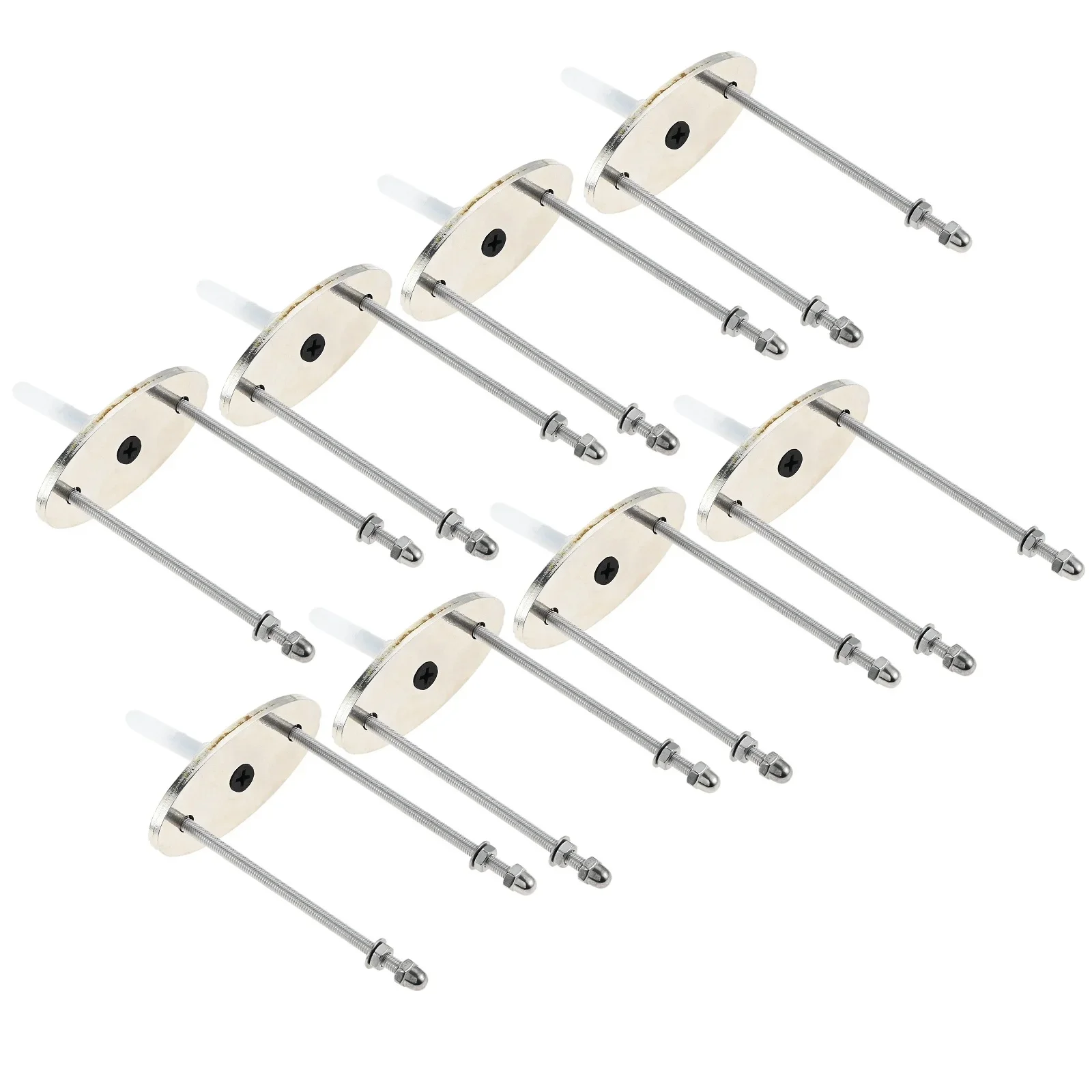 

8Pcs Alu Oval Skateboard Wall Mounts Holder with Two Screw Holes for Skate Deck Display Storage Horizontal and Floats Vertically