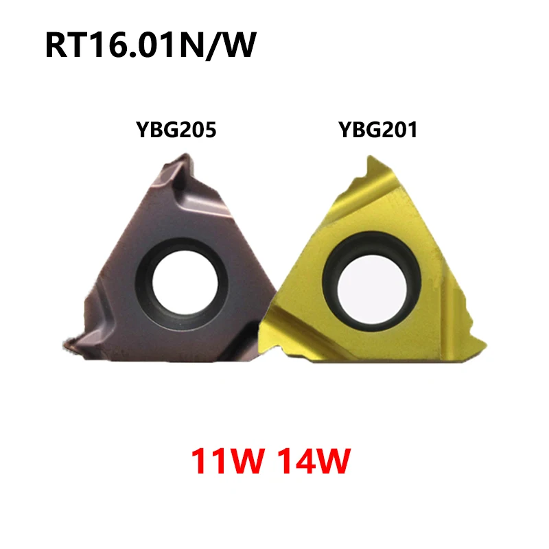 RT16.01N-11W YBG205 RT16.01W-14W YBG201 100% Original Carbide Inserts CNC Threading Internal External Lathe Cutter 16ER 11 14 W